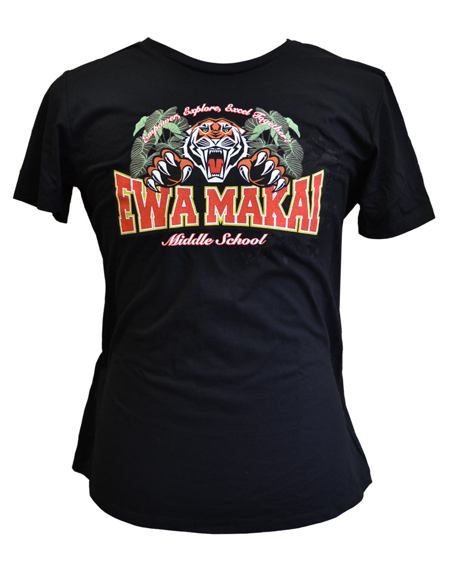 Ewa Makai Logo Girl s Jr. Tee Black